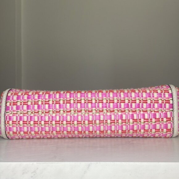Kate Spade Alexia Raffia Tweed Top Handle Crossbody Bag Pink EUC - Picture 8 of 8